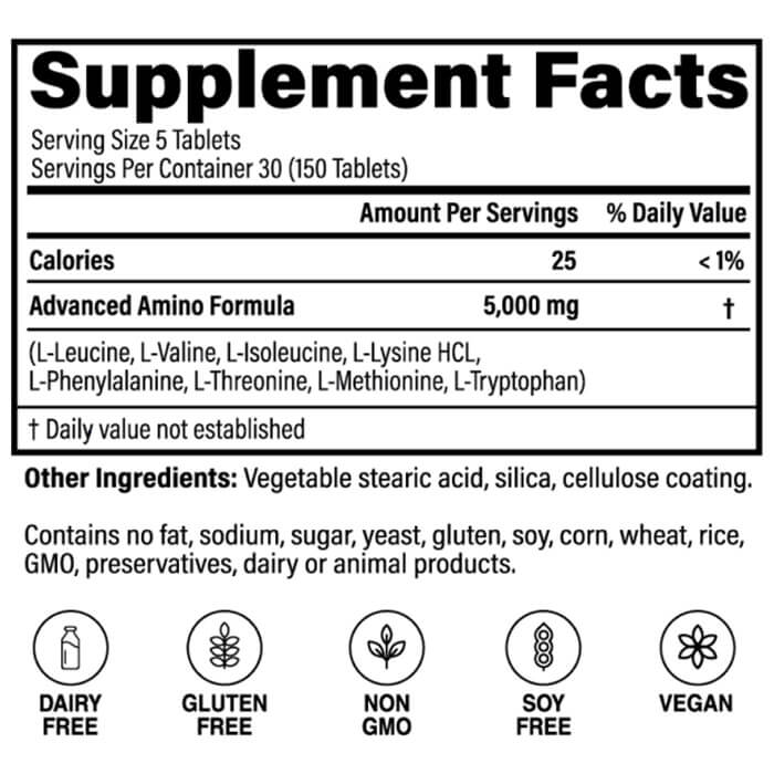 Advanced Amino Formula supplement facts